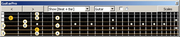GuitarPro6 5C2:5A3 C pentatonic major scale 313131 sweep pattern
